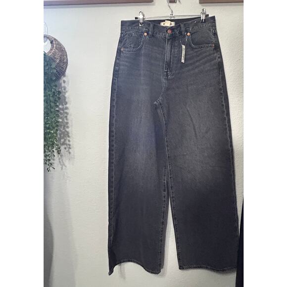 NEW Madewell Superwide-Leg Jeans kingswood Black Wash Size 28 Minimalist - Picture 4 of 8